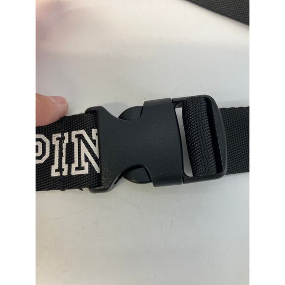 VICTORIA SECRET PINK, BLACK CANVAS FANNY PACK WITH LOGO - Picture 12 of 12